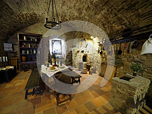 Interior-Ancient ruin of Spis Castle, Slovakia at summer sunshine day