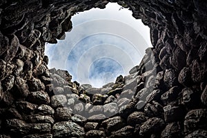 Interior of ancient ruins in Sardinia, Italy. photo