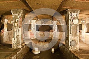 Interior of ancient tomb (Etruscan Necropolis)