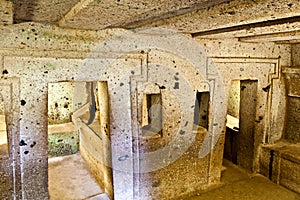 Interior of ancient tomb (Etruscan Necropolis)