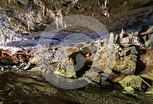 Interior of the Angelica cave, in Goias, Brazil.