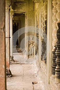 Interior, Angkor Wat temple, Cambodia