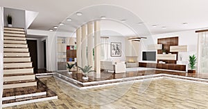 Interior of apartment panorama 3d render