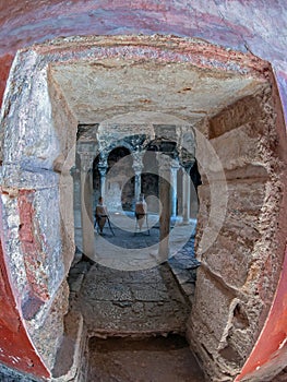 Interior of the Arab Baths of Palma de Mallorca, Spain, which dates from the XI century