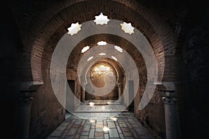 Interior of Arab Baths Ruins in Andalusia - Jaen, Andalusia, Spain