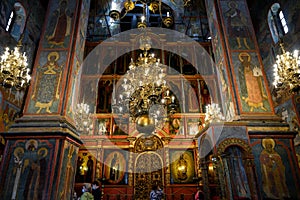 Interior of Archangel Cathedral in Moscow Kremlin, Russia