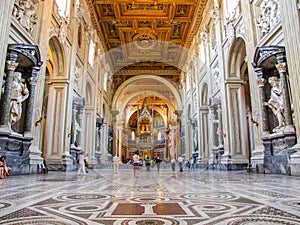 Interior of the Archbasilica of St. John Lateran in Rome