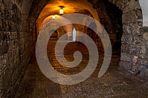 Interior of the King David`s Tomb in Jerusalem, Israel