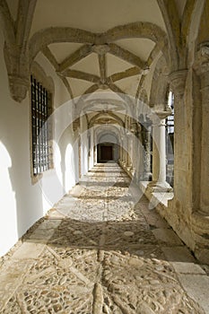 Interior arches of the Convent of the Knights of Christ and Templar Castle, founded by Gualdim Pais in 1160 AD, is a Unesco World