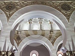 Interior arches of the Santa Maria La Blanca Synagogue - Toldeo, Spain, Espana