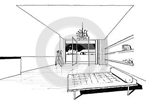 Interior architecture construction landscape sketc