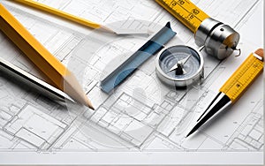 Interior Architecture Plan with Essential Work Tools