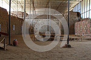 Interior atrium in Huaca de la Luna archaeological site