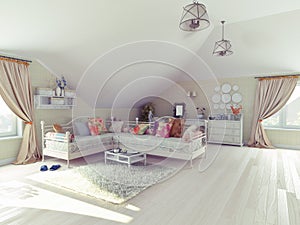 Interior of the attic