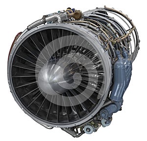 Interior of a aviation jet engine