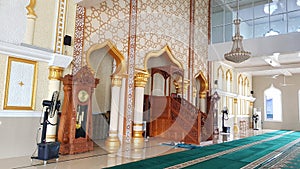Interior of Baiturrahman Mosque, Teunom, Aceh Jaya. photo