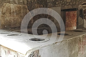 Interior of a bakery of Pompei
