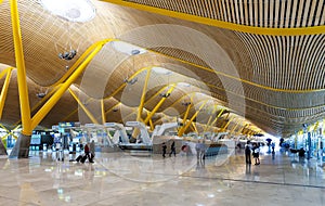 Interior of Barajas Airport in Madrid, Spain