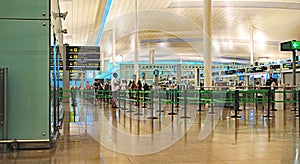 Interior of Barcelona airport hall