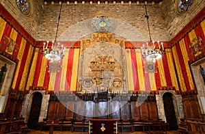 Interior of Barcelona s Town Hall, Barcelona, Spain