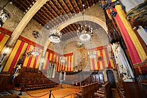 Interior of Barcelona's Town Hall, Barcelona, Spain
