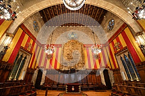 Interior of Barcelona's Town Hall, Barcelona, Spain photo