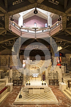 The interior of the Basilica of the Annunciation. Nazareth