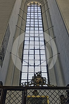 Interior of Basilica of the Assumption of the Blessed Virgin Mary - Roman Catholic church in Gdansk, Tricity, Pomerania, Poland