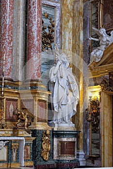 Interior of the Basilica dei Santi Ambrogio e Carlo al Corso, Rome