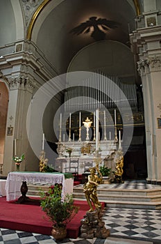 Interior of the Basilica della Santissima Annunziata in Florence