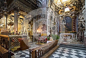 Interior of the Basilica della Santissima Annunziata in Florence