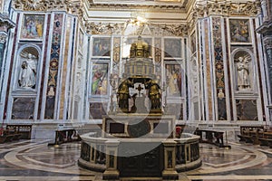 Interior of the Basilica di Santa Maria Maggiore in Rome, Italy.