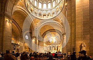 Interior of Basilica Sacre Coeur, Paris, France