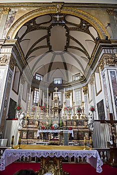 Interior of Basilica of San Paolo Maggiore in Naples, Italy