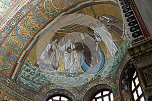 Interior of basilica of San Vitale. Apse mosaic. Ravenna
