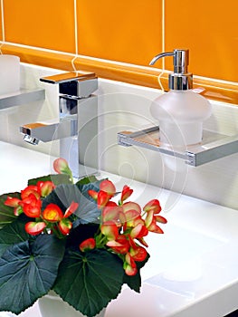 Interior of bathroom - basin and faucet