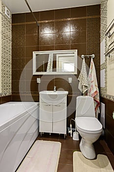 The interior of the bathroom is made in a classic style photo