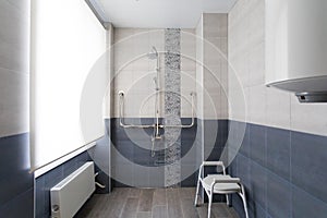 Interior bathroom for people with disabilities