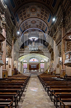interior of the beautiful Basilica de la Merce in Barcelona