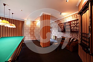 Interior of beautiful and modern billiard