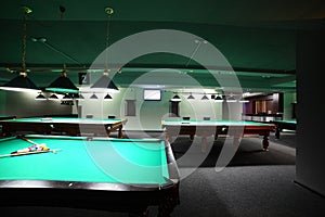 Interior of beautiful and modern billiard