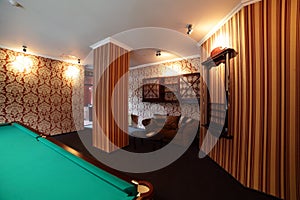 Interior of beautiful and modern billiard