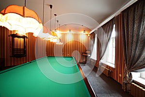 Interior of beautiful and modern billiard