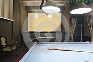 Interior of beautiful and modern billiard
