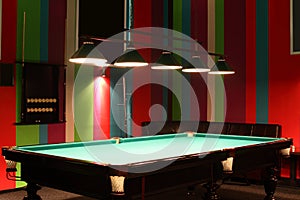 Interior of beautiful and modern billiard