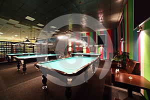 Interior of beautiful and modern billiard