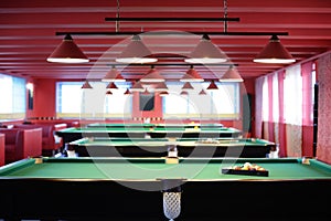 Interior of beautiful and modern billiard