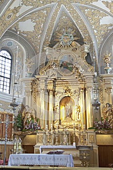 Interior of beauty old Church in Lesniow