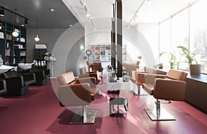 Interior beauty salon, place for makeup artist, hairdresser