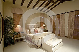 Interior of bedroom of luxury villa